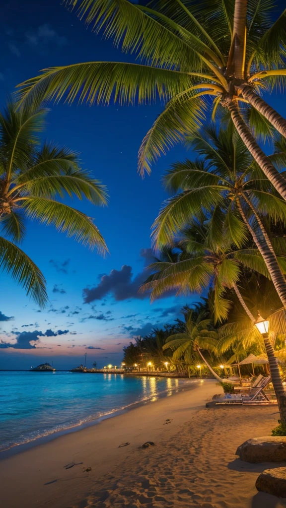 Tropical Beach Night view