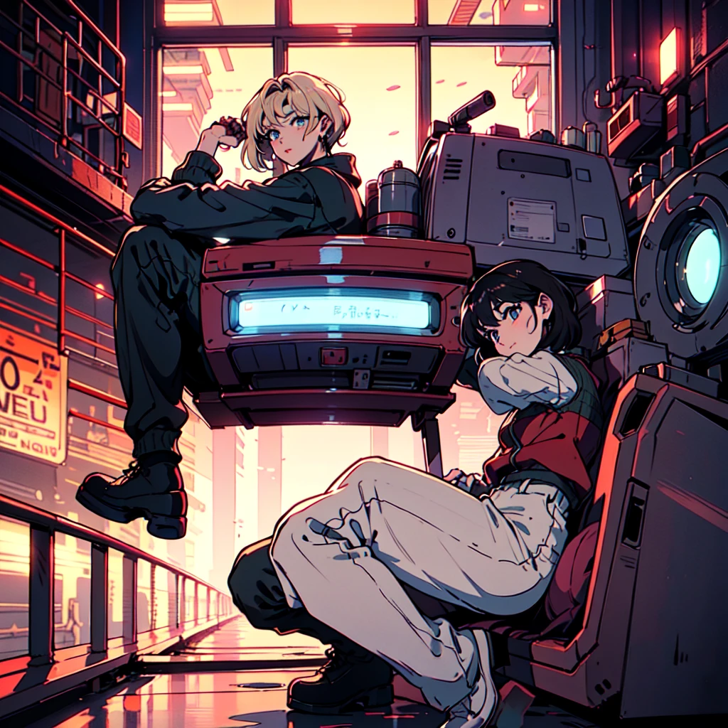 A city pop poster with a retro 80s feel、Imagine the album cover。With the highest quality anime illustrations、There is one blonde girl with short hair.。Her eyes shine blue、Dressed in rapper style clothing、I'm wearing headphones。
The image is in a dynamic pose.、Drawn from a novel angle。Created in high definition like 4K、Creates the feeling of being in a dark room。The room was lit by blue lights.、It has a fantastic atmosphere。The room is a small space like a 1K.、The window offers a view of downtown Shinjuku.。
This work depicts a night city enveloped in neon lights.、This will be a record that allows you to fully enjoy the charm of city pop.。