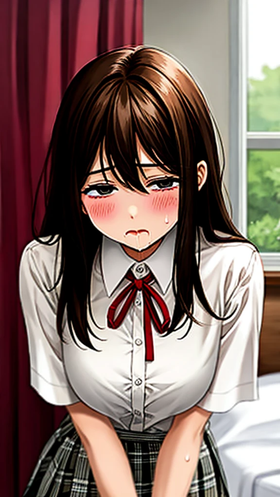 [GENERATED BY 7th anime XL-Pony A:100]
(score_9,score_8_up,score_7_up,score_6_up),masterpiece,best quality, source anime,

rating_explicit,ukkripony,
1girl, (fellatio, deepthroat:1.3), handjob,
pov, close-up face,
nude male clothed female,
closed eyes, heavy breathing, sweat, blush, saliva,

BREAK girl, 18 yo, (:1.3), (large breasts:1.3), (black hair:1.2), (medium long hair:1.2), (hair between eyes:0.5), (straight hair:1.3), grey eyes, (tareme:1.3), BREAK (school uniform), (white collared shirt, plain pattern shirt, short sleeves, shirt tucked in:1), (red plain pattern narrow neck ribbon:1.1), (button gap:1),
BREAK (black and grey plaid pattern skirt:1), (pleated skirt, miniskirt:1.2),

BREAK bedroom