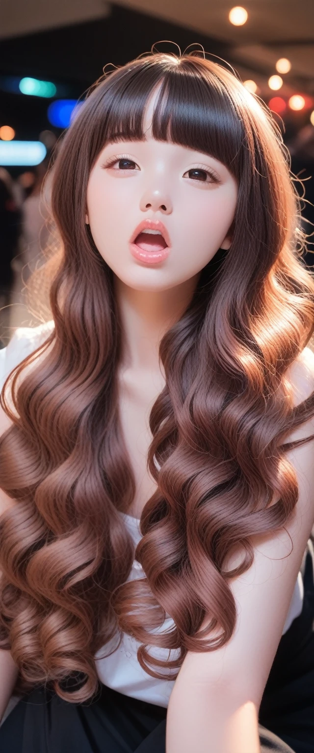 Top quality, Reality, 8K, HD, 1 girl, Miss, (Sexy pose: 1.9, touch: 1.9, cleveage: 2), Gorgeous, (Large target: 1.8), (underwear: 2, OK: 1.9, underwear: 1.4), (short hair: 2, Bob: 2, partedbangs: 1.6), Watch the audience, (1 girl's Eyes: 1.6), Reality, (Bokeh), (Flowing hair, Lips, open mouth: 1.43), Gorgeous, Pure face_v1:1,
