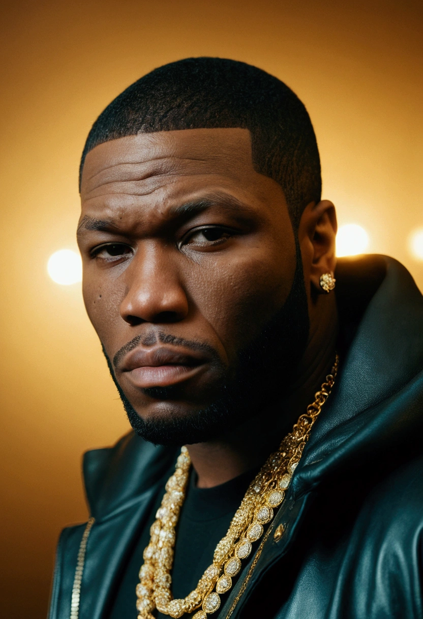 Man looking like pop smoke mixed with 50 cent with 'Gucci gold vvs diamonds , 4:3, photo 12k resolution hash flash lighting, shot on ALEXA 65, Velvia 100 , underexposed, Voigtlnder Nokton 50mm f1.1, in the style of Martin Nikon Z 8 with Zoom Lens | with 24-120mm
Motion