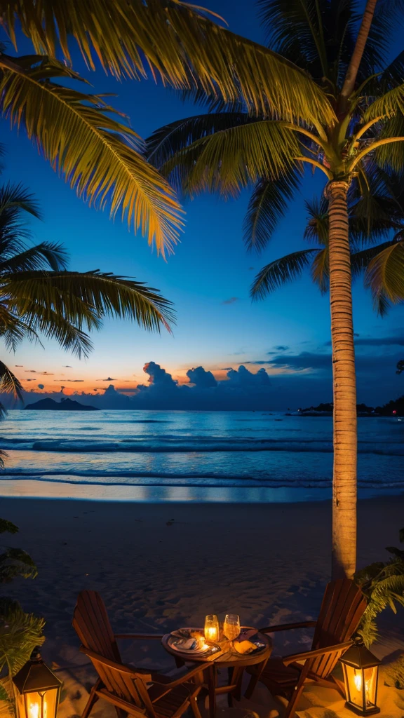 Tropical Beach Night view