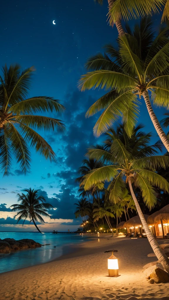 Tropical Beach Night view