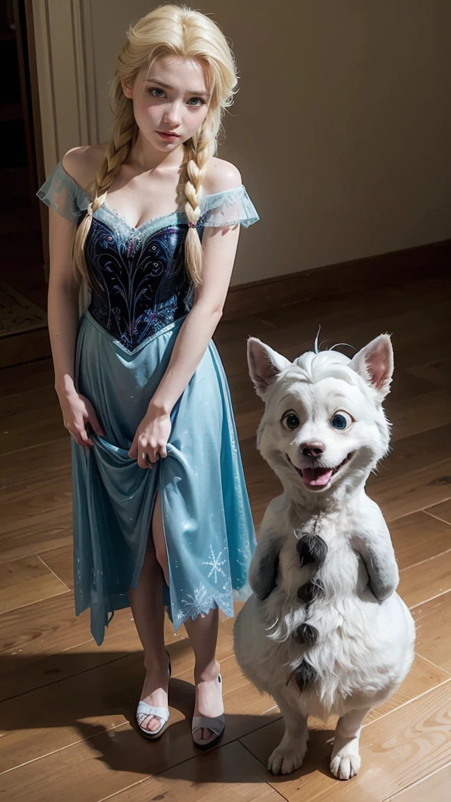 ((Full body photo, standing, on the floor)) Disney「Frozen」Anna and Elsa