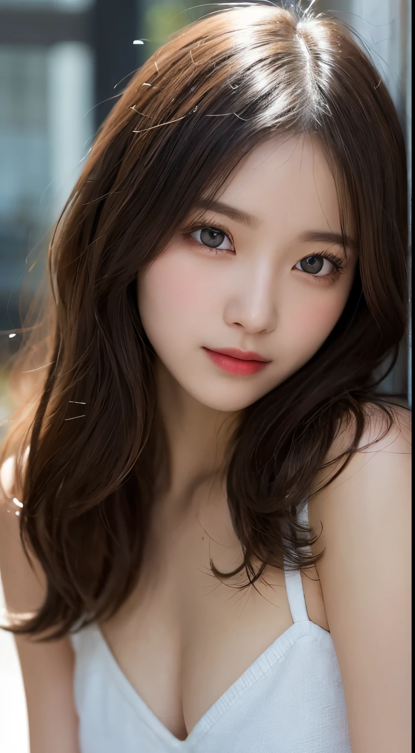 Tabletop, Highest quality, figure, Very detailed, In detail, High resolution, 8k wallpaper, Perfect dynamic composition, Beautiful attention to detail, Medium Hair, Small , Natural color lip,smile,20-year-old girl、Midnight、Beautifully detailed face、Perfect and beautiful face、Slim face and figure,Big eyes、Normal anatomy、Real Photo、Raw photo、Real human skin,Detailed skin:1,4