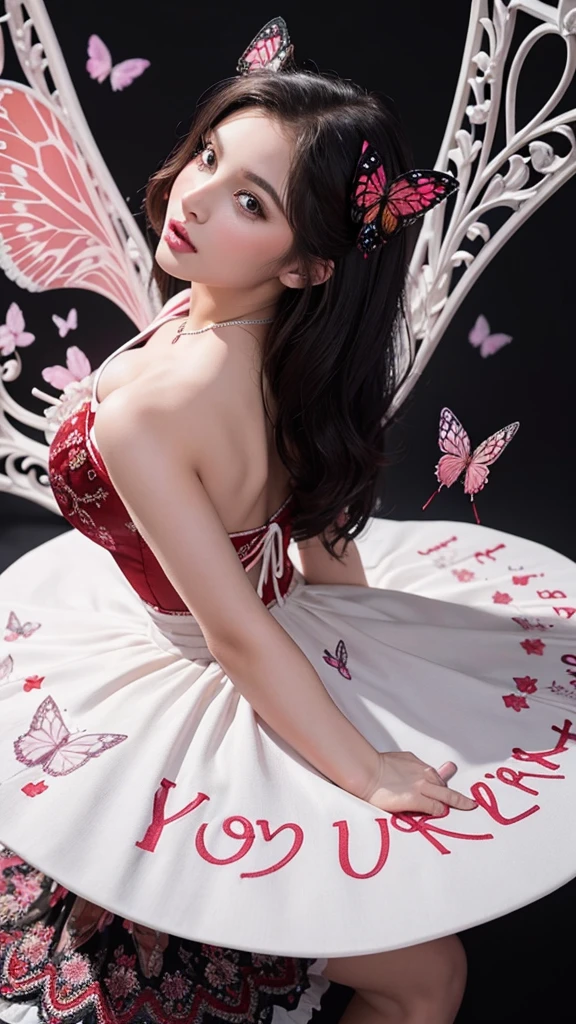 Experience the beauty of gratitude in stunning detail with your personalized 'LOVE YOU' image. Adorned with exquisite red and white cursive letters, where butterflies are decorated on the letters with the same color theme, along with delicate pink and purple butterflies dancing on an elegant black background, let your thank you message stand out in elegance.
Turn your gratitude into a true work of art.