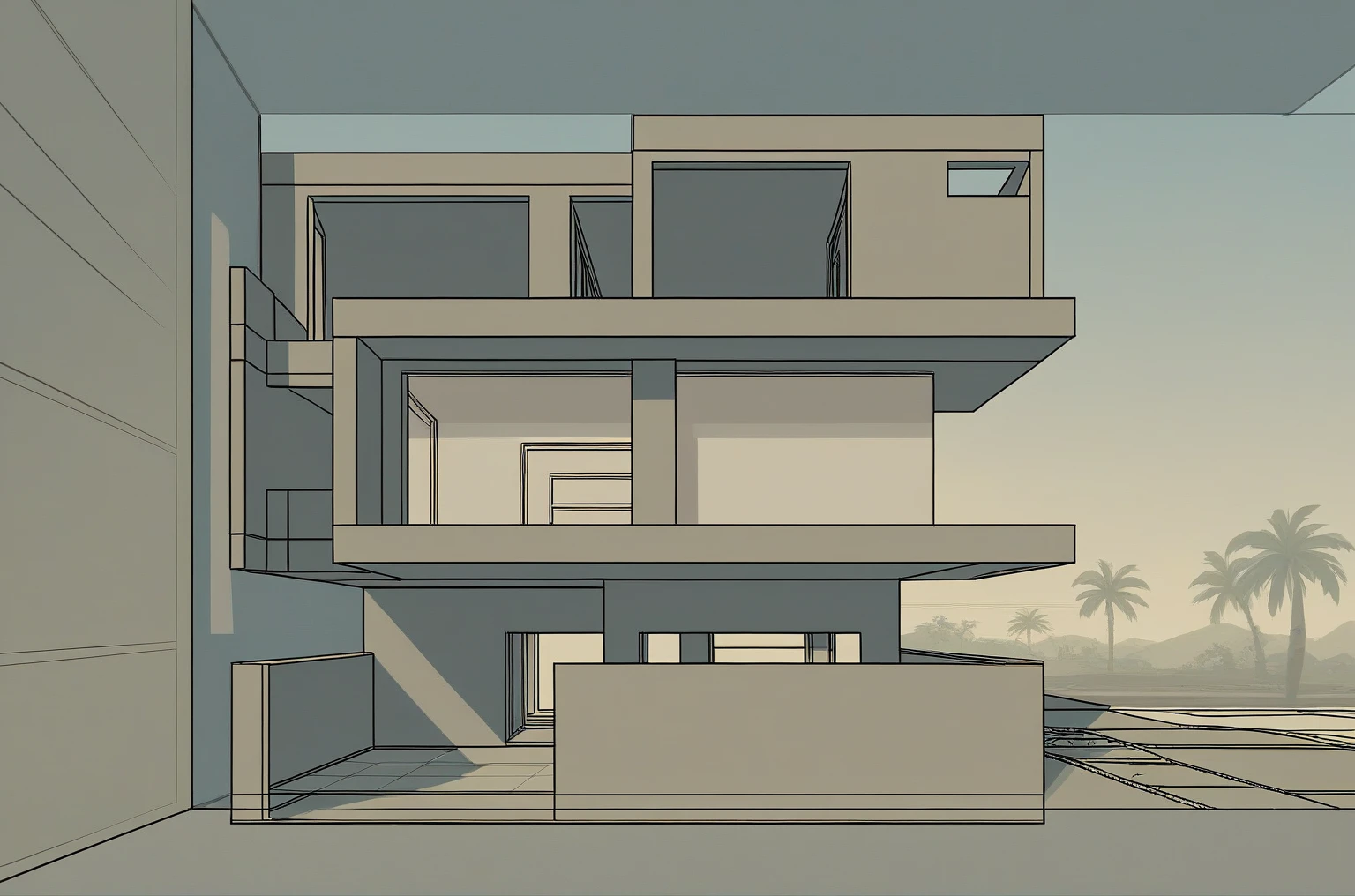 (masterpiece, best quality:1.2), exterior design, single 2 storie modern house on the Vietnam village, modern dark tiled granite and white walls facade, wooden ceiling, large glass, minimalist modern style, green shrubs and tropical tree background, ((natural light)), clear sky morning background, large door and windows,