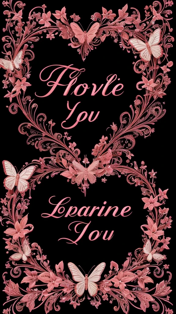 Experience the beauty of gratitude in stunning detail with your personalized 'LOVE YOU' image. Adorned with exquisite red and white cursive letters, where butterflies are decorated on the letters with the same color theme, along with delicate pink and purple butterflies dancing on an elegant black background, let your thank you message stand out in elegance.
Turn your gratitude into a true work of art.