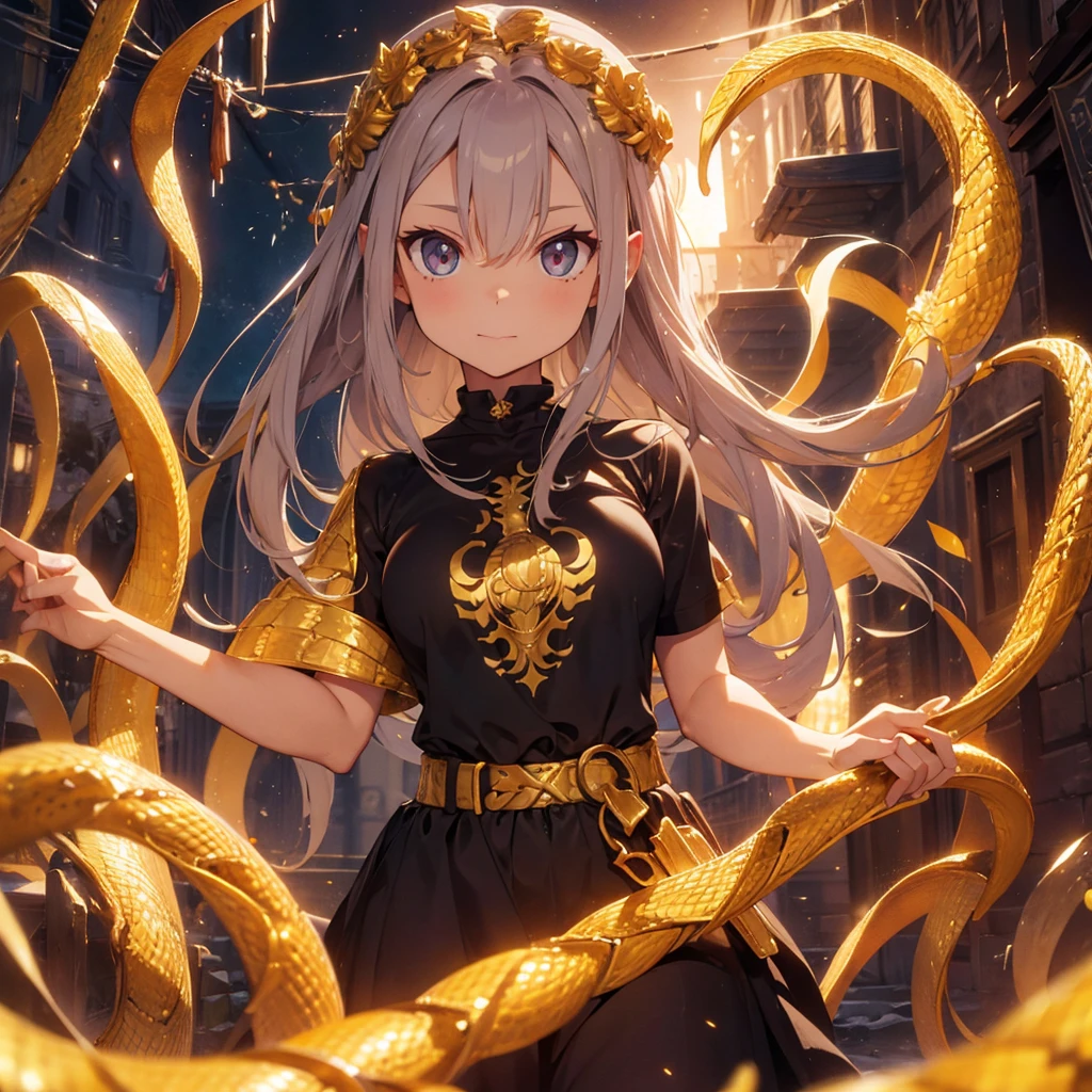 Medusa, woman with golden snakes instead of hair