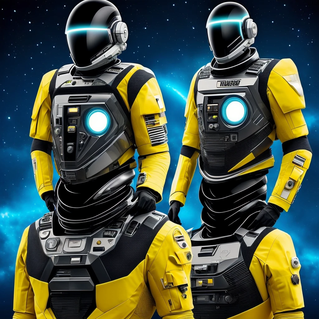 there is a cartoon image of a man in a traje espacial, glowing traje espacial, yellow traje espacial, in traje espacial, clothed in traje espacial, traje espacial, detailed traje espacial, traje espacial, dusty traje espacial, wears a traje espacial, wears tiny traje espacial, science fiction traje espacial, fully traje espacialed, estilo varguyart, corpo laranja, interstellar traje espacial