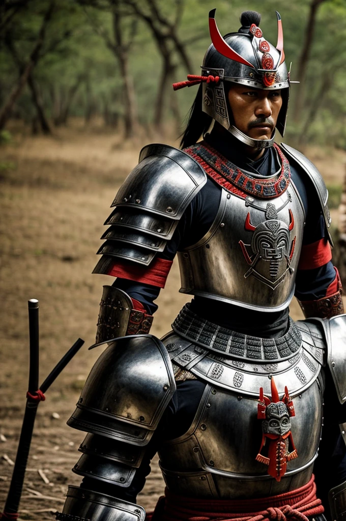 Samurai with armor based on Aztec culture