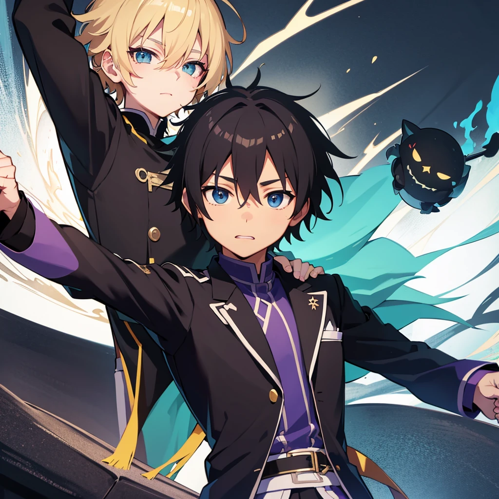 Shido Itsuka and Kirito fist bumping in friendship