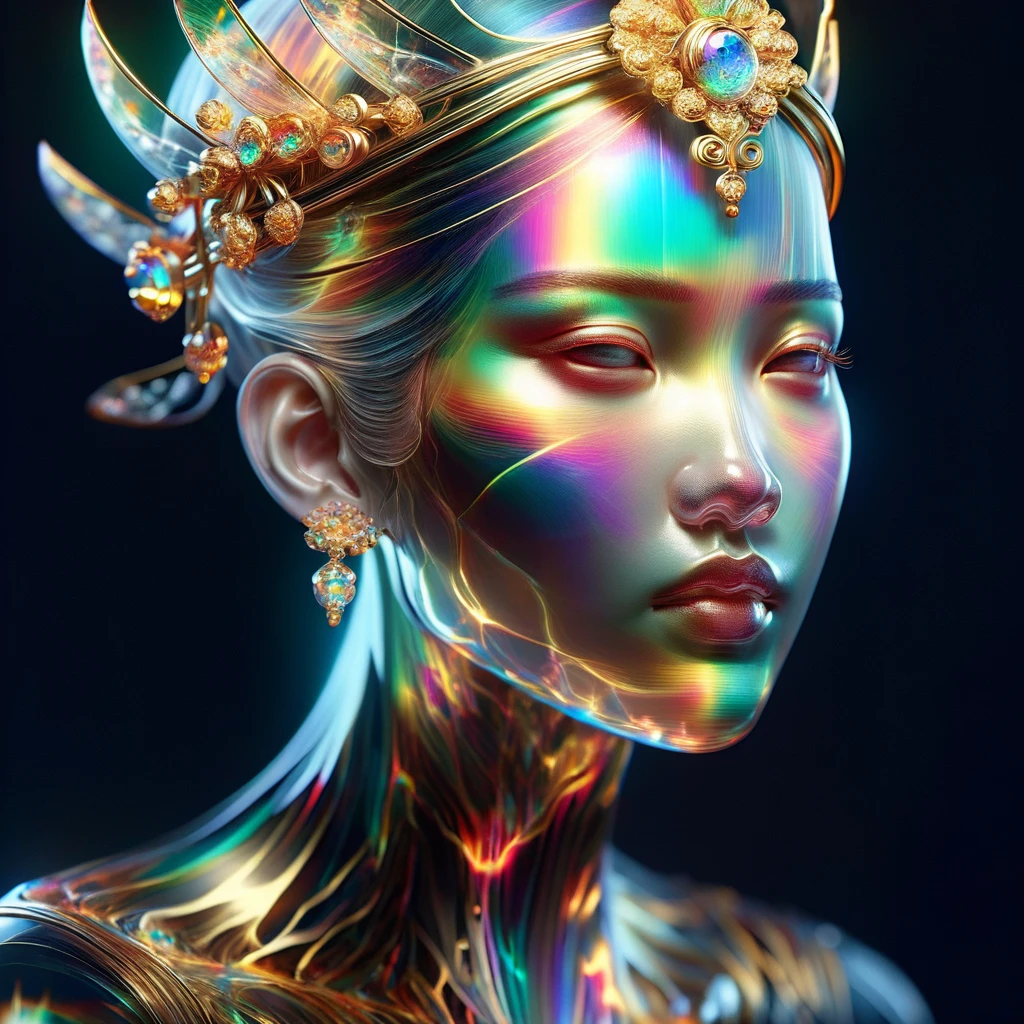 hyper detailed masterpiece, dynamic realistic digital art, incredible quality,transparentes, ,a Chinese woman wearing a small gold headpiece DonMSp3ctr4lXL