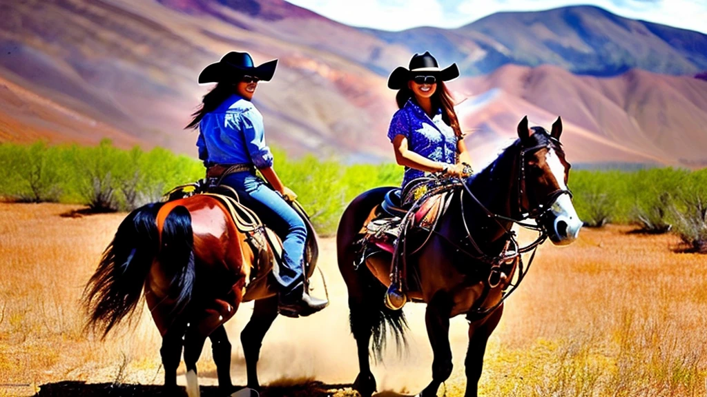 Western Cowgirl、Ride a horse through the wilderness、With my Indian friend