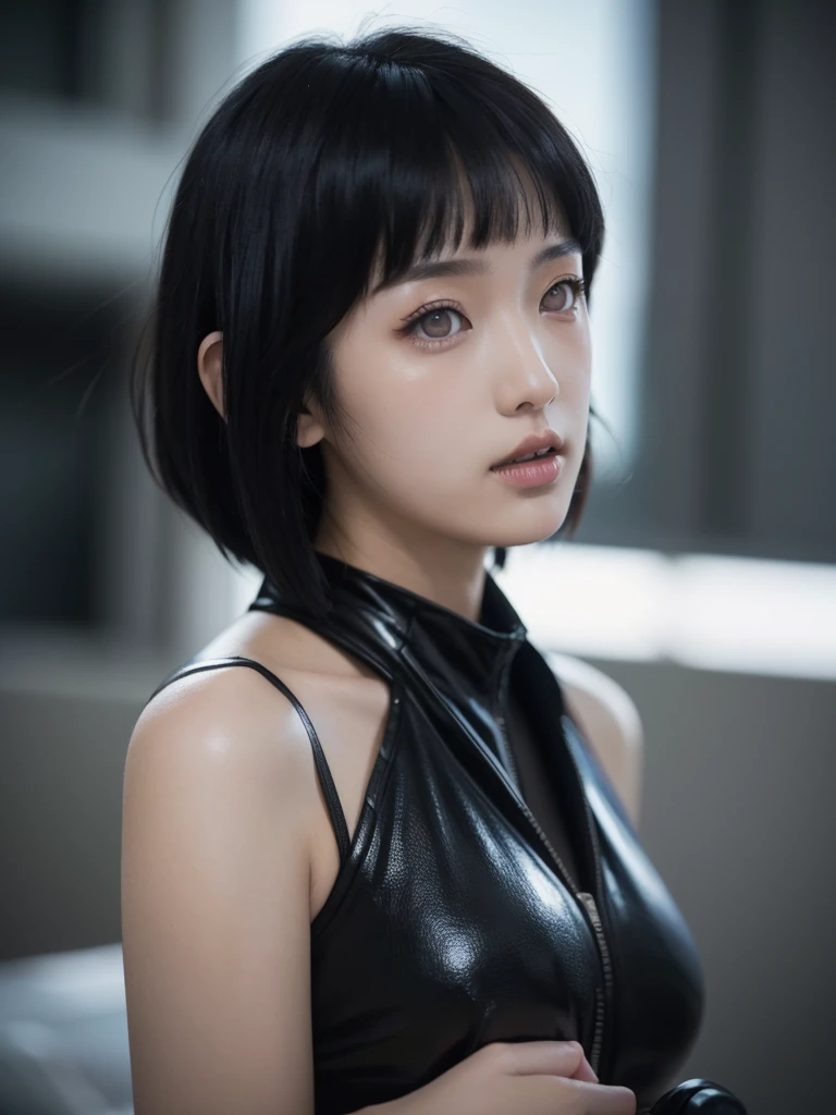 NSFW(((masterpiece))), (((Best Quality))), ((Ultra-detailed)), (extremely detailed photo), ((extremely delicate and beautiful)),(Cute delicate face), an image of cyberpunk, steampunk, sci-fi, cyberpunk fan art, cyberpunk hd wallpaper, cyberpunk art, cyberpunk pics, cyberpunk images, (tall girl, A 35 years old cool Asian girl),solo,short hair,looking at viewer, mecha musume, armor ,(beautiful face and eye), double eyelid,delicate skin,slender body shape,big breast