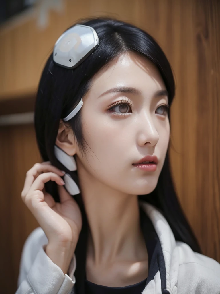 NSFW(((masterpiece))), (((Best Quality))), ((Ultra-detailed)), (extremely detailed photo), ((extremely delicate and beautiful)),(Cute delicate face), an image of cyberpunk, steampunk, sci-fi, cyberpunk fan art, cyberpunk hd wallpaper, cyberpunk art, cyberpunk pics, cyberpunk images, (tall girl, A 35 years old cool Asian girl),solo,short hair,looking at viewer, mecha musume,  armor ,(beautiful face and eye), double eyelid,delicate skin,slender body shape,big breast