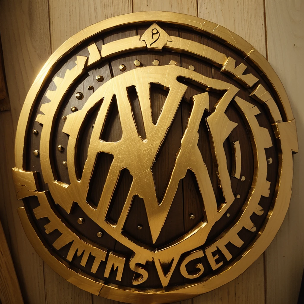 Redondo symbol, name Magic Britain, a shield comes out with a carved M,black and gold