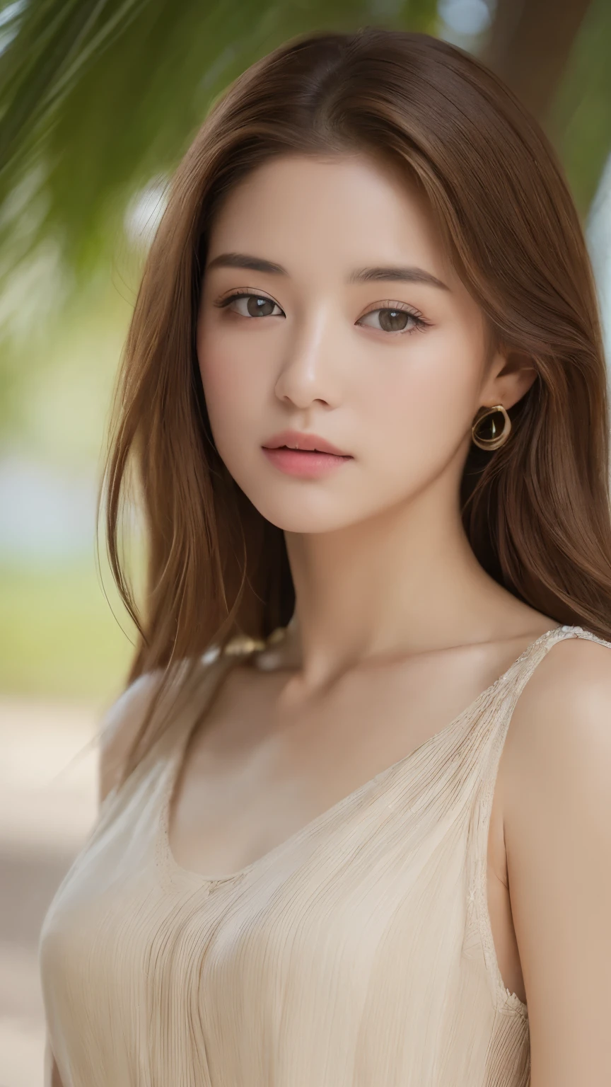 ((top quality、8k、​Masterpiece:1.3))、Cute 1 woman with perfect figure:1.4、((light brown hair、medium bust:1.2))、Lying in a hammock、hammock、at the beach:1.2、Highly detailed facial and skin textures、delicate eyes、double eyelids、Arms and chest、Dress casually