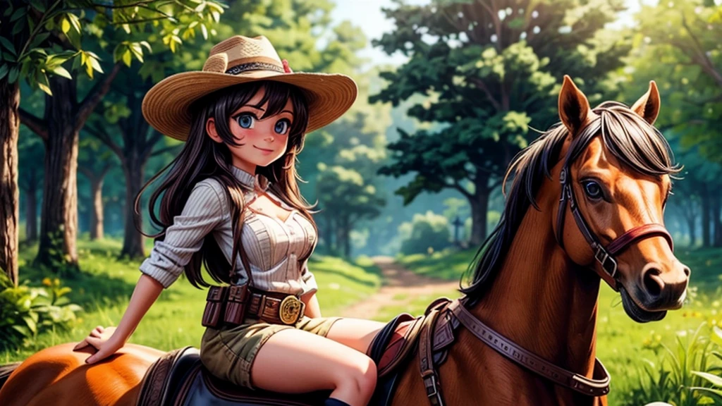 Western Cowgirl、Ride a horse through the wilderness、With my Indian friend