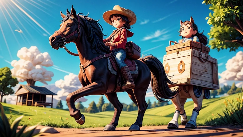Western Cowgirl、Ride a horse through the wilderness、With my Indian friend