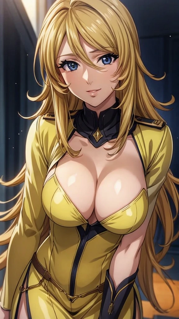 anime,Elegant mature woman,Perfect Eyes, blonde, Medium Hair, High resolution CG 8k, Beautiful CG, Soft Light,masterpiece,(Iris),(Aesthetic Anime Eyes),smile,