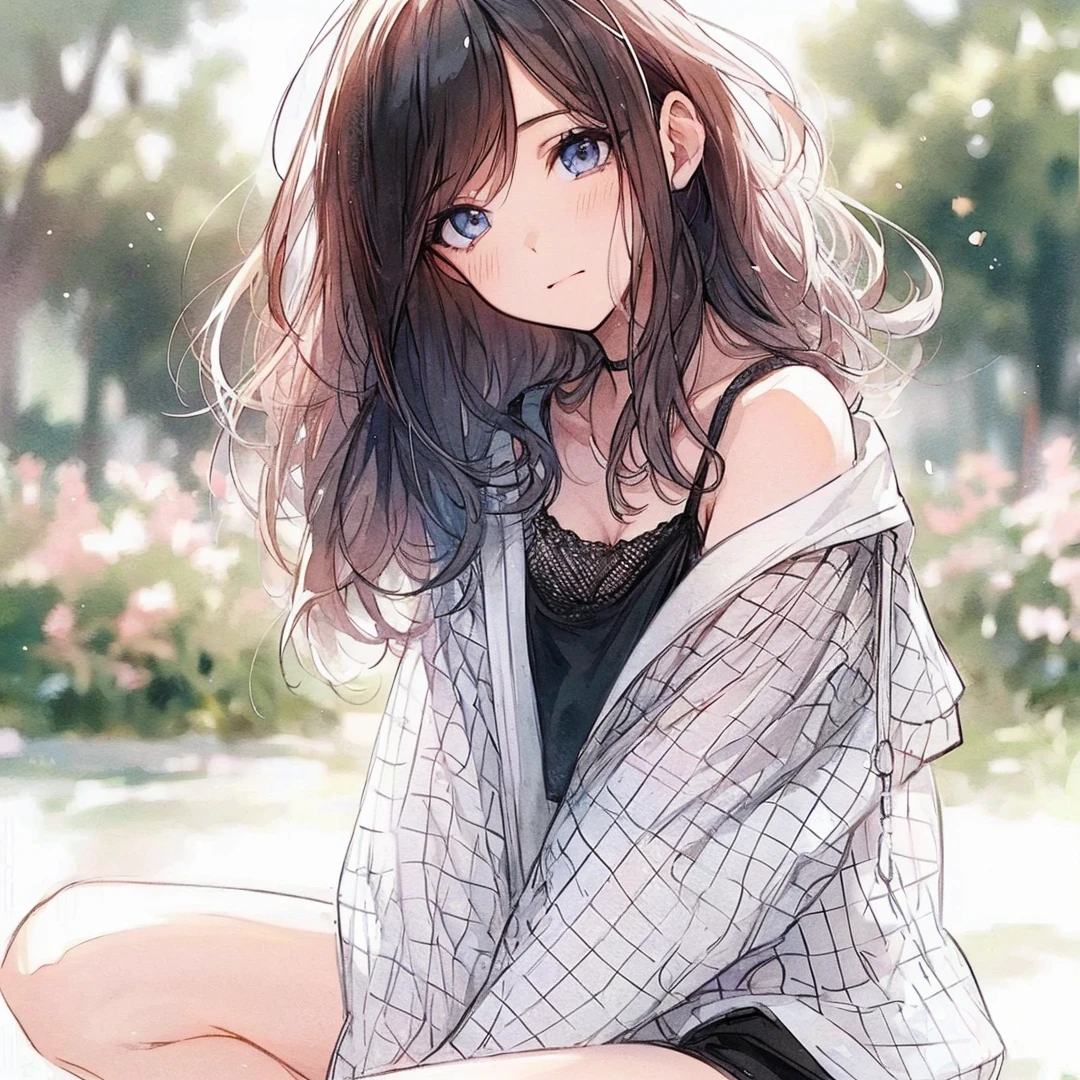 Official art using high-quality hand-drawn watercolor sketch techniques. (best quality,4k,8k,highres,masterpiece:1.2),ultra-detailed,beautiful detailed eyes,A girl with beautiful eyes, everyone, beautiful anime girl, cute anime girl, smooth anime art, anime style, elegant colors, soft lighting, delicate beautiful eyes, very coquettish, (beautiful large breast:1.2), (correct hands:1.2),