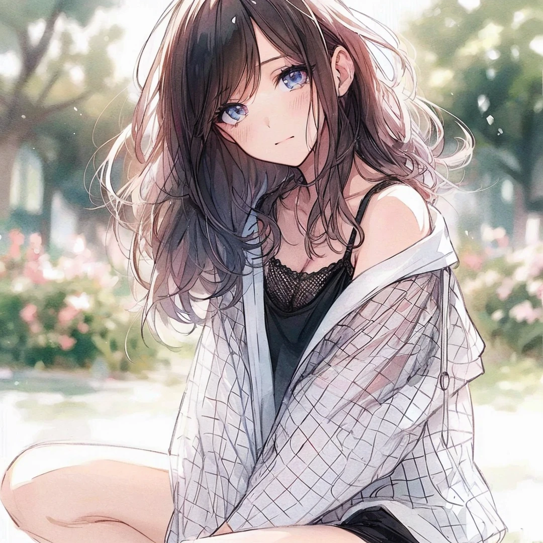 Official art using high-quality hand-drawn watercolor sketch techniques. (best quality,4k,8k,highres,masterpiece:1.2),ultra-detailed,beautiful detailed eyes,A girl with beautiful eyes, everyone, beautiful anime girl, cute anime girl, smooth anime art, anime style, elegant colors, soft lighting, delicate beautiful eyes, very coquettish, (beautiful large breast:1.2), (correct hands:1.2),