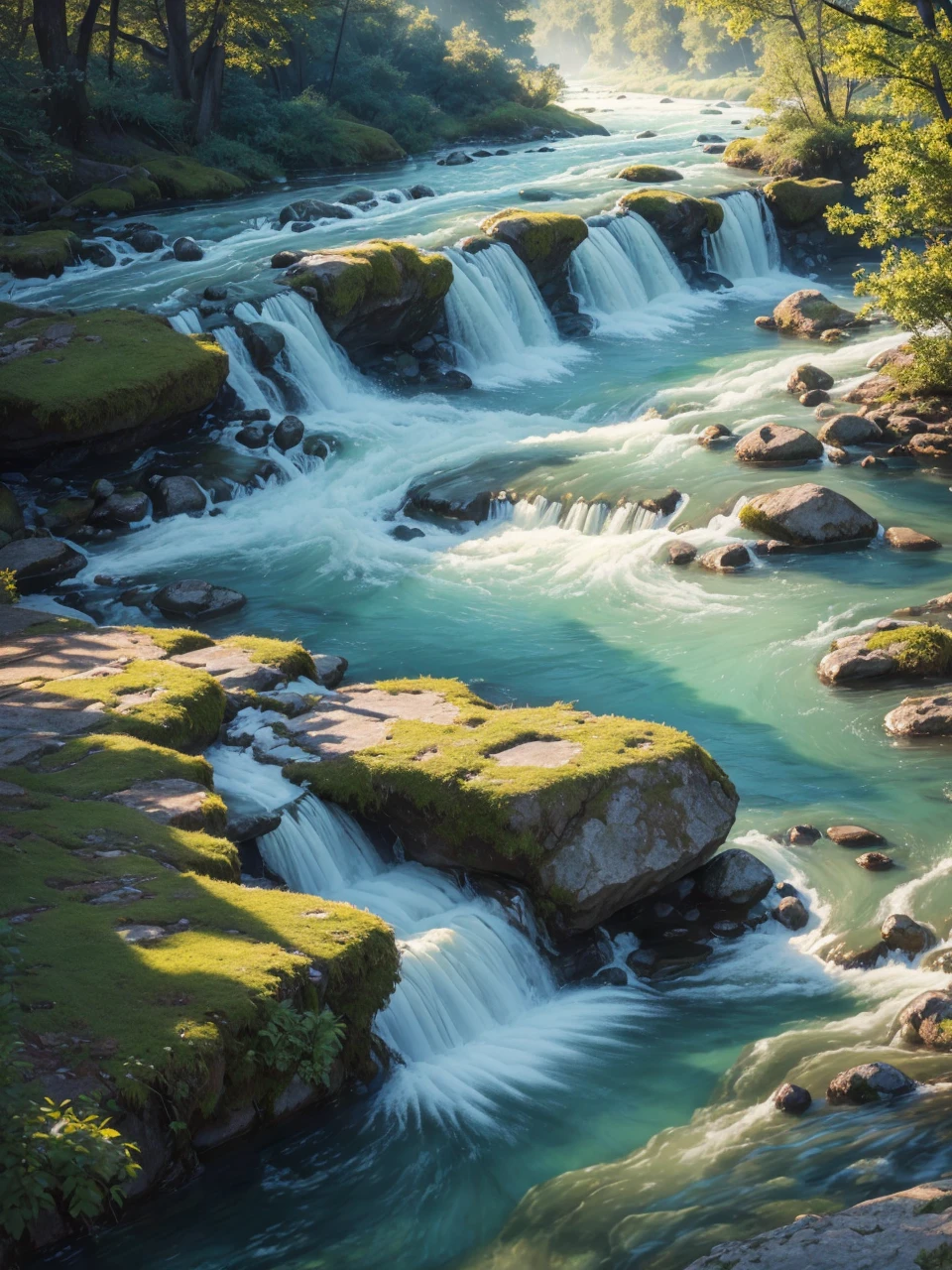 a majestic river overlooking a panoramic vista, watercolor style, spectral art, costume back, flowing waters with subtle reflections, blending and splashing, dynamic light and shadow, (best quality,4k,8k,highres,masterpiece:1.2),ultra-detailed,(realistic,photorealistic,photo-realistic:1.37),vivid colors,professional