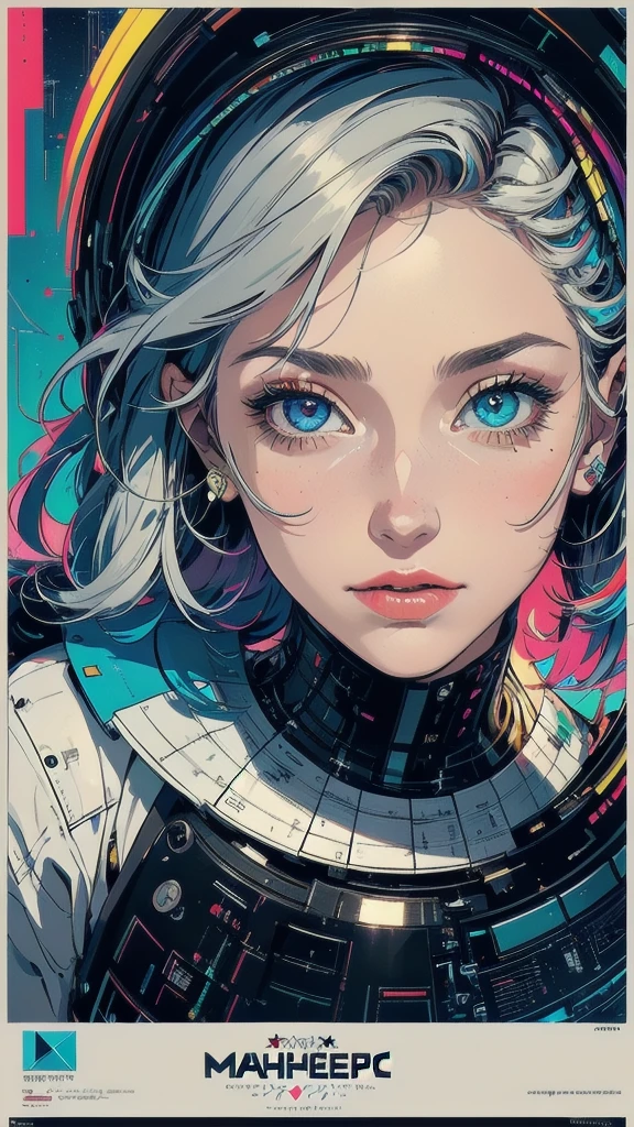 (((masterpiece, highest quality))),(((solo:1.2))),(((1girl:1.2))),32k wallpaper, very detailed, poster, vintage science fiction,(((((geometric cinematic movie poster))))), ((bauhaus)),(shape),(((abstract))),(mid century modern),movie poster,(((((portfolio))))),(((((Close-up))))),(((((bust up))))),((((more various angle)))),(((highlight))),Vast landscape,((((heterochromia)))),(((complete. detailed face))),(((Extremely talented))),(((most complecated machine))),(Colorful color scheme)