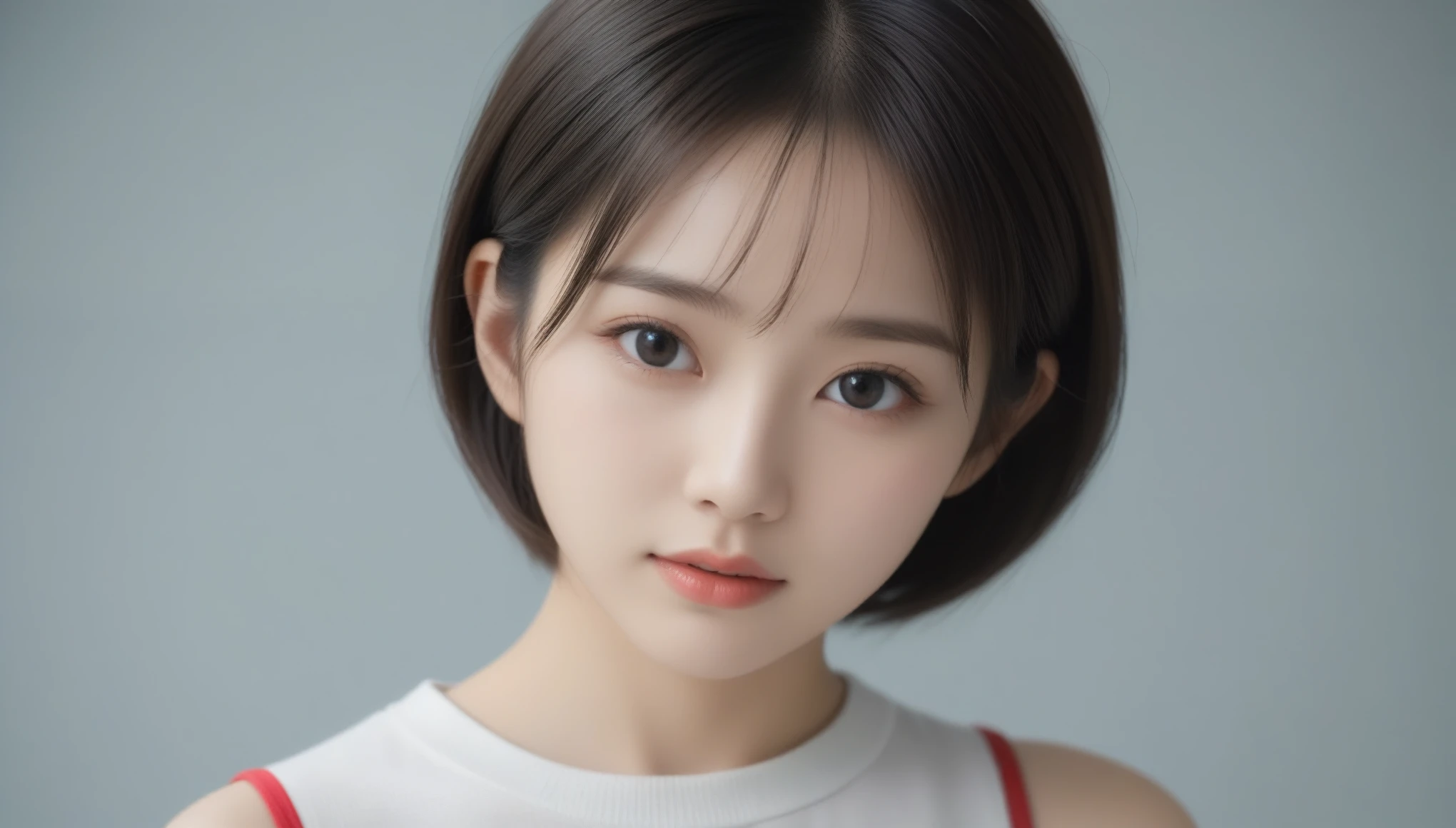 8k, Ultra-high resolution, Highest quality, masterpiece, 三分割法によるphotograph,Surreal, photograph, 1 Girl, (16 years old:1.3), pretty girl, Cute Face, Beautiful eyes in every detail, 細かくdetailedに,masterpiece,One Girl:1.2, Japan Female Announcer,extream close up,sad,streaming tears,Black short hair,Messy hair,(Nun's clothing:1.3),(印象派の美しい少女のPortraiture), (Gray background:1.3),(Impressionist light and colour),prayer,Realistic Skin, Perfect and beautiful face ,完璧でCute Face, Skin with attention to detail, Perfect limbs、Narrow waist,Looking at the audience、beauty,Long neck,clavicle,(((Ideal body type))),A cup small breasts :2,Portraiture:2,Perfect Anatomy,鮮明なdetailed,detailed,Surreal,Light and shadow,spotlight