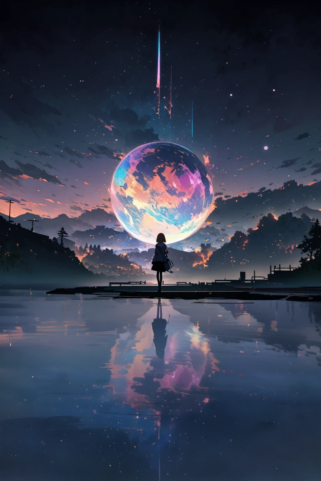 Watase Seizo style, Standing in front of a high wall,Simple line initials,Abstract art,Galactic Universe Background, ハイクオリティなmasterpiece、landscape、anime、Japanese Street、traditional town、明るい星null。break ロマンチックな古い町並み, null, Pixiv, Concept Art, Lofi Artスタイル, reflection. by makoto shinkai, Lofi Art, Beautiful anime scene, break animeのlandscape, detailedなlandscape - width 672, in Makoto Shinkai's Style, Makoto Shinkai's Style, 強化されたdetailed, break,detailed,Realistic,4K の非常にdetailedなデジタルアート,Octane Rendering、 Bioluminescence,break 8K解像度Concept Art,realism,Mappa Studio,masterpiece,最high quality,Official Art,An illustration,Clear lines,(nice_color), Perfect composition,Absurd,Fantasy,concentrate,Three-part method,Attention to detail,animeーション,animeーションのスタイル、 Shine, Cinema Lighting, god々Shine光線, Shine光, reflection光, approach, Lens flare, masterpiece, Attention to detail, 最high quality, 超detailed, high quality, animeーション背景, animeーション壁紙, sunny, 明るい青null, Dramatic lighting,