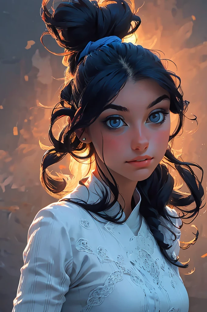 (highres,masterpiece:1.2),(realistic:1.37)"(best quality, highres, ultra-detailed, realistic),beautiful 19th-century portrait of a 16-year-old French ballet dancer, (She is half French and half Japanese, and is a stunning beauty with dark blue eyes and a high nose:1.1), elaborate ballet costume, detailed facial features, long graceful neck, flowing locks of hair, poised and elegant posture, soft and delicate lighting, classic oil painting medium, vibrant colors, subtle background with floral motifs", dreamy atmosphere, Surrealism,mystical aura