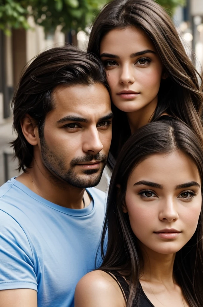 @Meta AI generates an image of a beautiful brunette girl next to a very ugly man