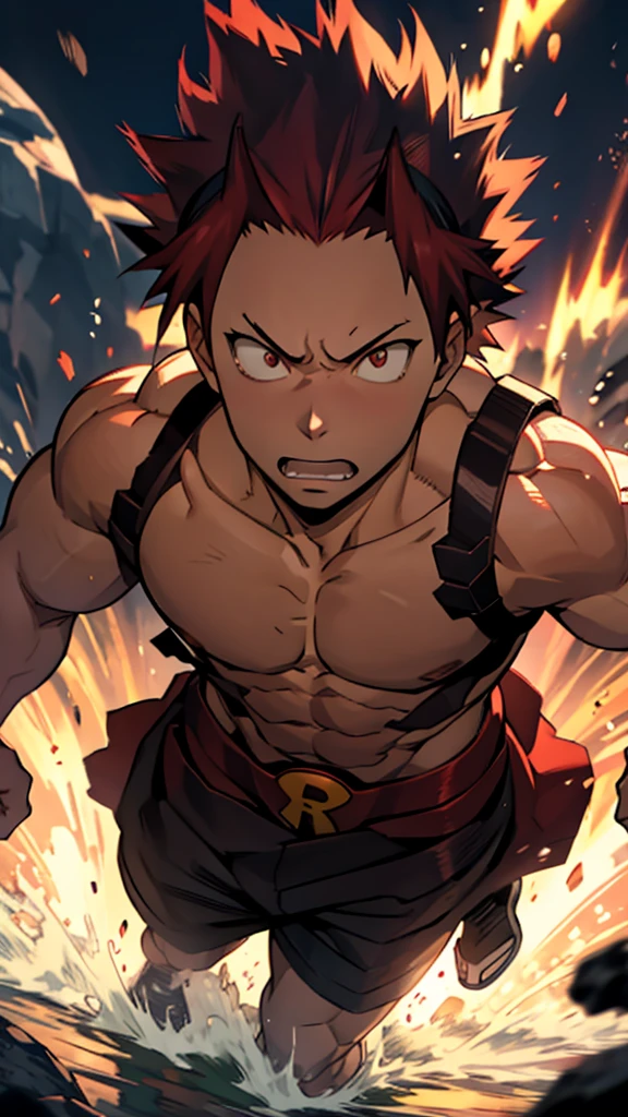 kirishima of my hero academia, adult, angry, unbreakable