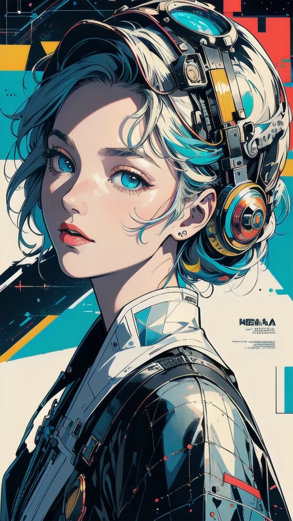 (((masterpiece, highest quality))),(((solo:1.2))),(((1girl:1.2))),32k wallpaper, very detailed, poster, vintage science fiction,(((((geometric cinematic movie poster))))), ((bauhaus)),(shape),(((abstract))),(mid century modern),movie poster,(((((portfolio))))),(((((Close-up))))),(((((bust up))))),((((more various angle)))),(((highlight))),Vast landscape,((((heterochromia)))),(((complete. detailed face))),(((Extremely talented))),(((most complecated machine))),(Colorful color scheme)