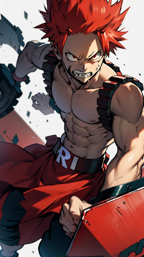 kirishima of my hero academia, adult, angry, unbreakable