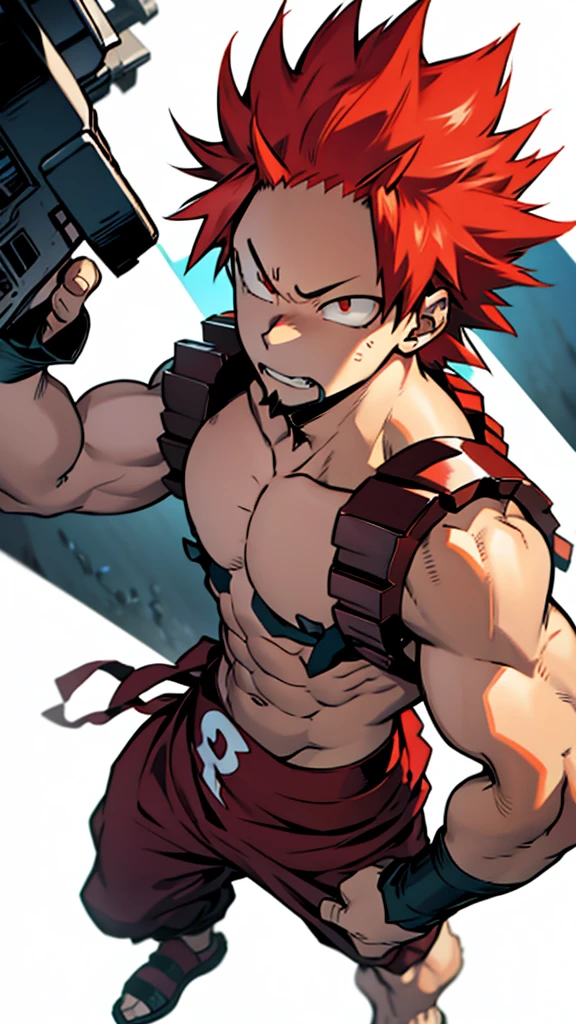 kirishima of my hero academia, adult, angry, unbreakable, using the quirk