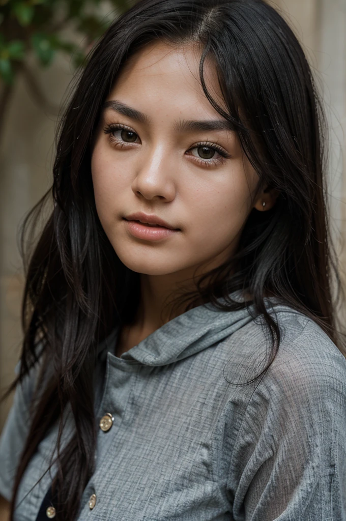 18yo beautiful girl, daughter of japanese and american, black long hair, closeup, high-detailed, ultra-realistic, photograph, 8K