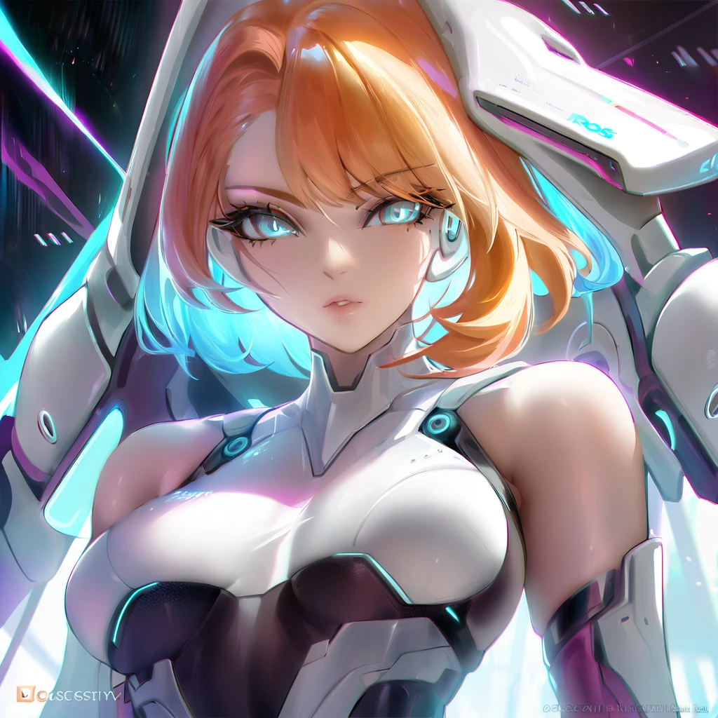 a close up of a woman in a futuristic suit holding a helmet, cyberpunk art by Ross Tran, cgsociety contest winner, digital art, portrait armored astronaut girl, ross tran 8 k, detailed sci-fi art, portrait anime space cadet girl, high quality digital concept art, in white futuristic armor, sci fi artwork, beautiful sci fi art, sci fi art, full body shot