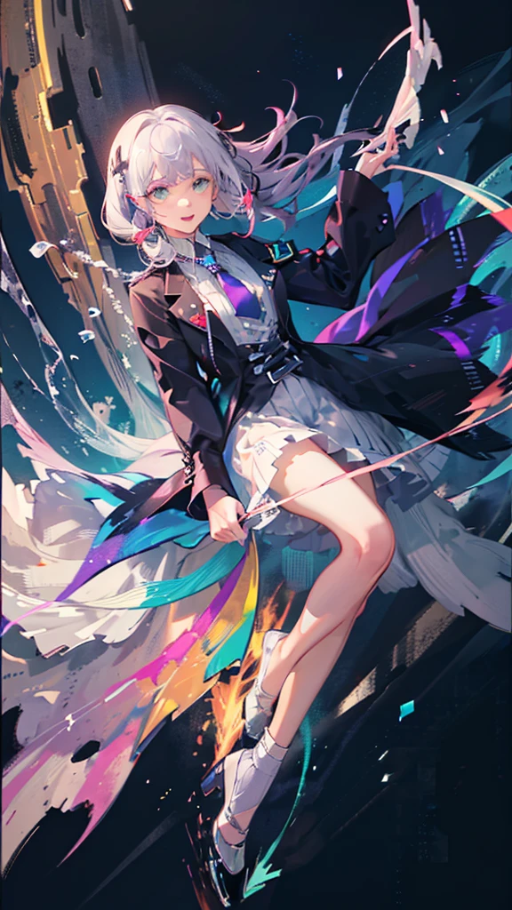 (Highest picture quality),(Master's work),(ultra-detailed),(Detailed eye description:1.0),(lens flare:1.0),(movie poster:1.0),(Tarot border:1.0),the portrait is centered,(close-up:1.0),(nagative space:0.8),(negative space:1.6),(solo),(floating colorful {wind|water magic|ink|crystals|ice|fire|flame|lightning|web|rocks|sand|particles|sparkles|blood}:1.0),(many colorful {soap bubbles|clouds|thorns|spikes|vines|currents|spirals|halos|wings|tatoos|cubes|octahedron}:1.0),(floating {red|green|blue|aqua|purple|yellow|black|white|grey|pink|orange|lime} {ribbons|feathers|particles|blades|droplets|snowflakes|soft }:1.0),({crystal|ice|fire|flame|wind|water|earth|stone|space|musical|sonic|vortex} {magic|wings}:1.0), ({ray tracing,glowing|dappled sunlight,light rays,caustics|night,black theme|mysterious,eerie|easygoing,pastel}:1.2), ({colorful|iridescent|multicolored}:1.0),(beautiful detailed glow:1.0),({leaning forward|leaning back|leaning to the side|}:1.2),{(smile:1.0)|(smirk:1.0)|(grim expression:1.0)},({small|small||lips,eyelashes}:1.0),{(open mouth:1.0)|(closed mouth:1.0)|},({eyelashes|eyeshadow||}),{one eye closed|||},({red|green|blue|aqua|purple|yellow|black|white|grey|pink|orange|lime} hair:1.4),({short|long|medium} hair:1.0),({from below|from above|from side|from behind|facing viewer}:1.3),(halo:1.3),(head tilt:1.0),(dynamic pose:1.1),(asymmetrical hair:1.2),({red|green|blue|aqua|purple|yellow|black|white|grey|pink|orange|lime} {armor|dress|collared shirt|suit|outfit}:1.0),({formal|military|techwear|urban style|casual,casual clothes|fantasy,magician|feral,tribal|sci-fi,futuristic}),({plaid skirt|layered skirt|puffy dress|tights|pants|shorts}),({red|green|blue|aqua|purple|yellow|black|white|grey|pink|orange|lime} {eyes|eyes|pupils}:1.4),{(forehead:1.5),asymmetrical bangs|diagonal bangs|hair between eyes|blunt bangs|swept bangs},{one eye covered|ponytail|high twintails|||},{straight hair|wavy hair|drill hair||},{long coat|suit jacket|cloak|sweater|tie||},{(floating c