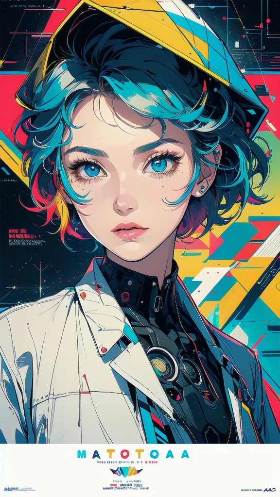 (((masterpiece, highest quality))),(((solo:1.2))),(((1girl:1.2))),32k wallpaper, very detailed, poster, vintage science fiction,(((((geometric cinematic movie poster))))), ((bauhaus)),(shape),(((abstract))),(mid century modern),movie poster,(((((portfolio))))),(((((Close-up))))),(((((bust up))))),((((more various angle)))),(((highlight))),Vast landscape,((((heterochromia)))),(((complete. detailed face))),(((Extremely talented))),(((most complecated machine))),(Colorful color scheme)