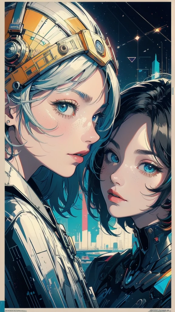 (((masterpiece, highest quality))),(((solo:1.2))),(((1girl:1.2))),32k wallpaper, very detailed, poster, vintage science fiction,(((((geometric cinematic movie poster))))), ((bauhaus)),(shape),(((abstract))),(mid century modern),movie poster,(((((portfolio))))),(((((Close-up))))),(((((bust up))))),((((more various angle)))),(((highlight))),Vast landscape,((((heterochromia)))),(((complete. detailed face))),(((Extremely talented))),(((most complecated machine))),(Colorful color scheme)