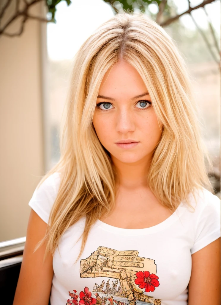 portrait of 1girl AlisonAngel, wearing shirt, looking at viewer, highly detailed, film grain, 35mm photograph, professional, 4k, highly detailed,