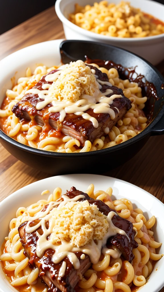 Bbq ribs mac and cheese Spaghetti 