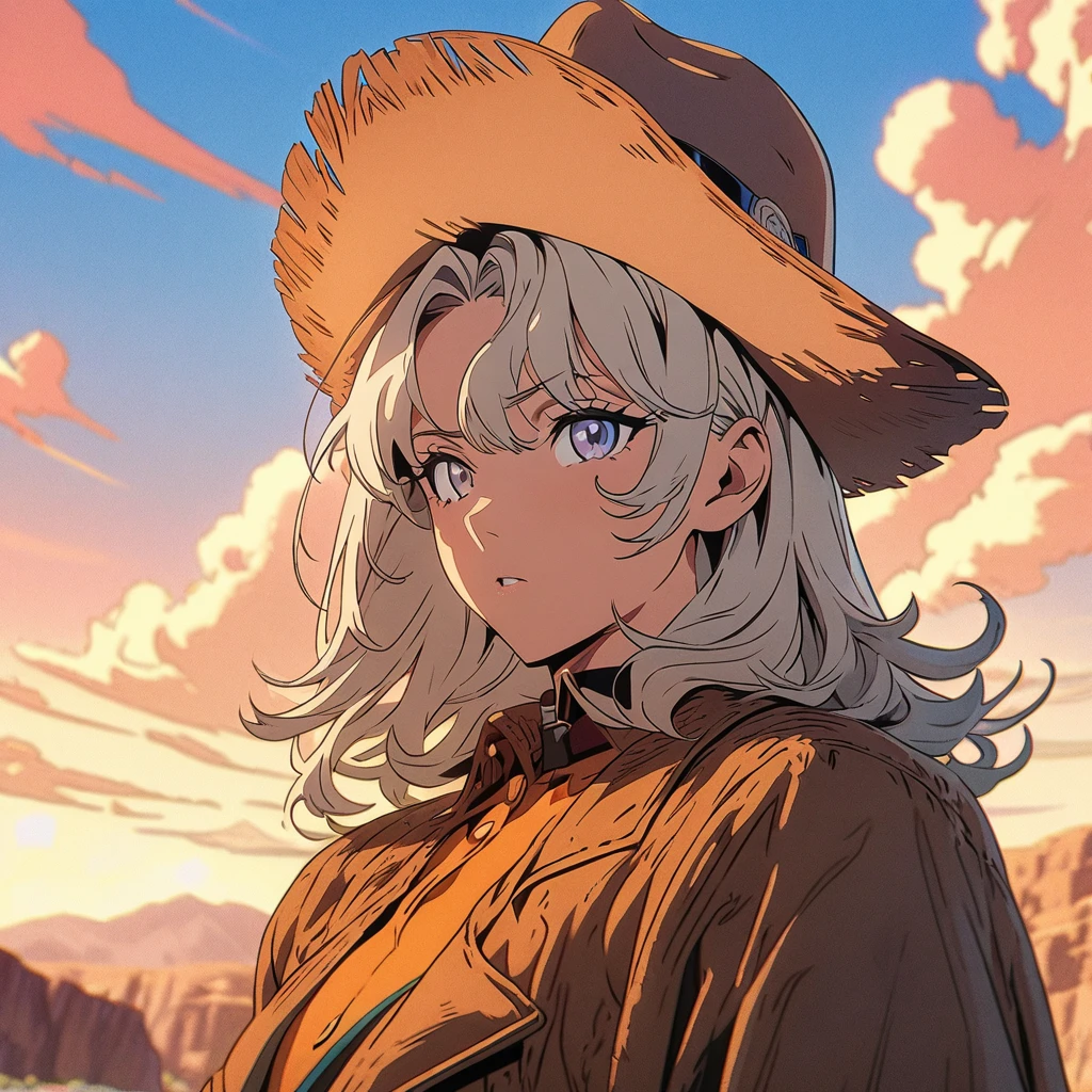 Masterpiece, ultra detailed, beautiful,Super Saturation, anime style,1 person, western cowboy 🤠,nevada