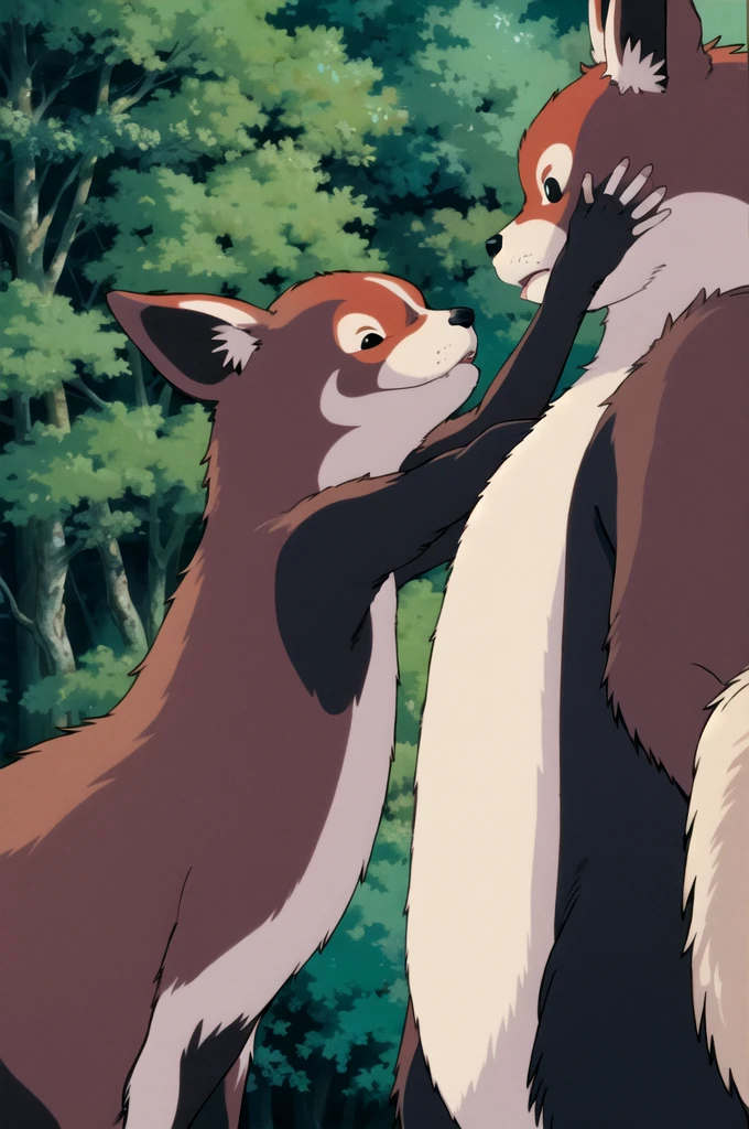 (((ghibli style))),animal,Red panda
