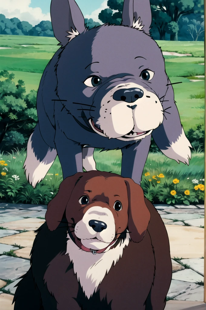 (((ghibli style))),animal,A dog