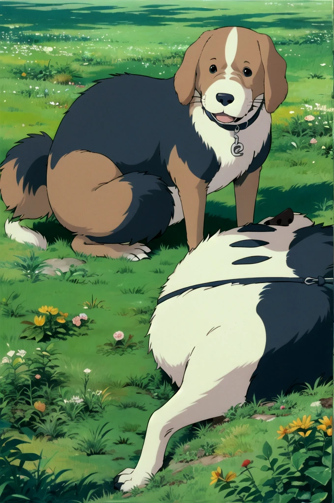 (((ghibli style))),animal,A dog