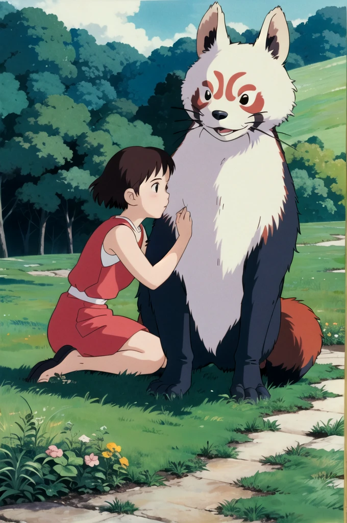 (((ghibli style))),animal,Red panda