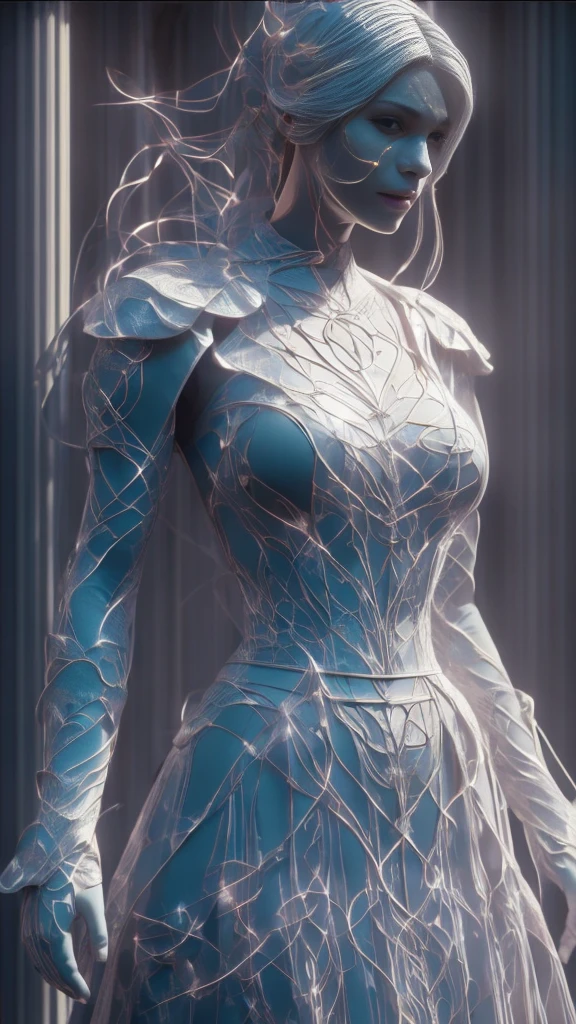 ((Best quality)), (Masterpiece)), (Details:1.4), Beautiful enchantress woman image,hdr,HighDynamicRange),Ray tracing,NVIDIA RTX,Super resolution,Unreal 5,Subsurface scattering,PBR Texture,Post-processing,Anisotropic filtering,Depth of field,Maximum clarity and sharpness,Many-Layer Textures, Albedo and specular maps, Surface coloring, Accurate simulation of light-material interactions, Perfect proportions, Octane rendering, Two-tone lighting, Wide aperture, Low ISO, White balance, Rule of thirds, 8K raw data, Otherworldly, Blue veins, White clothing